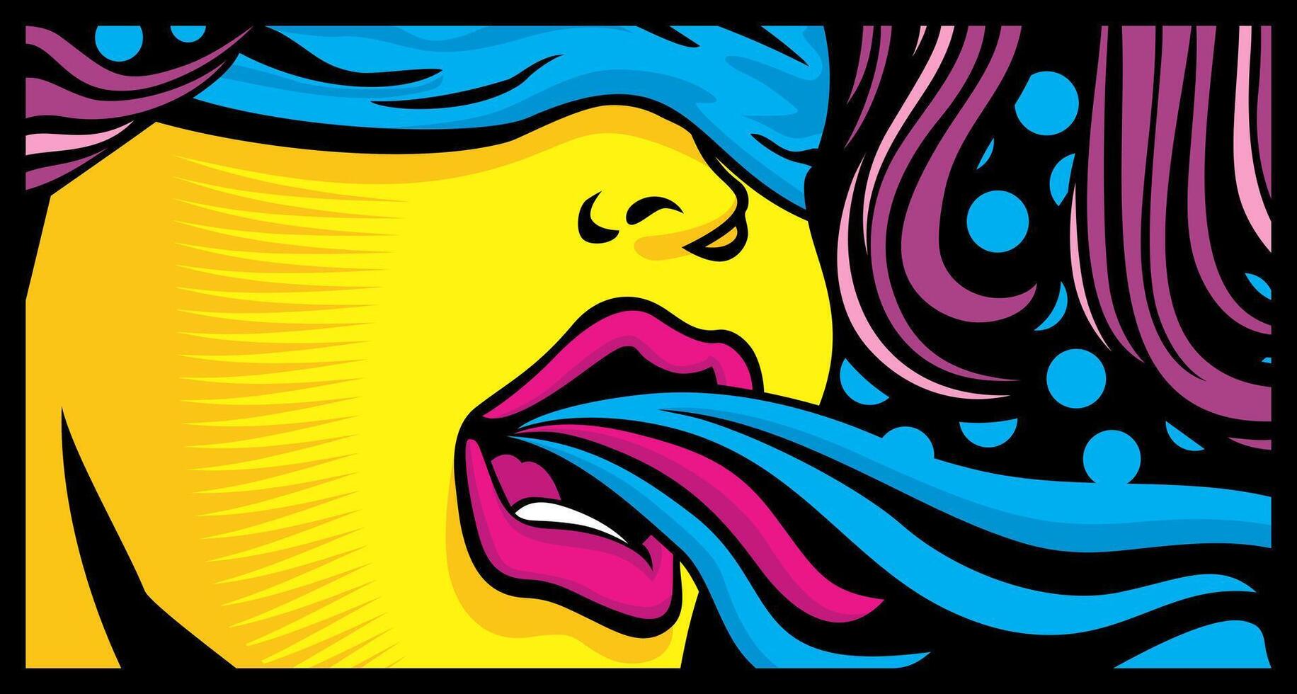 Talk with closed eyes Suitable for Posters, Banners, Decorations, Magazine Covers, T-shirt Printing vector