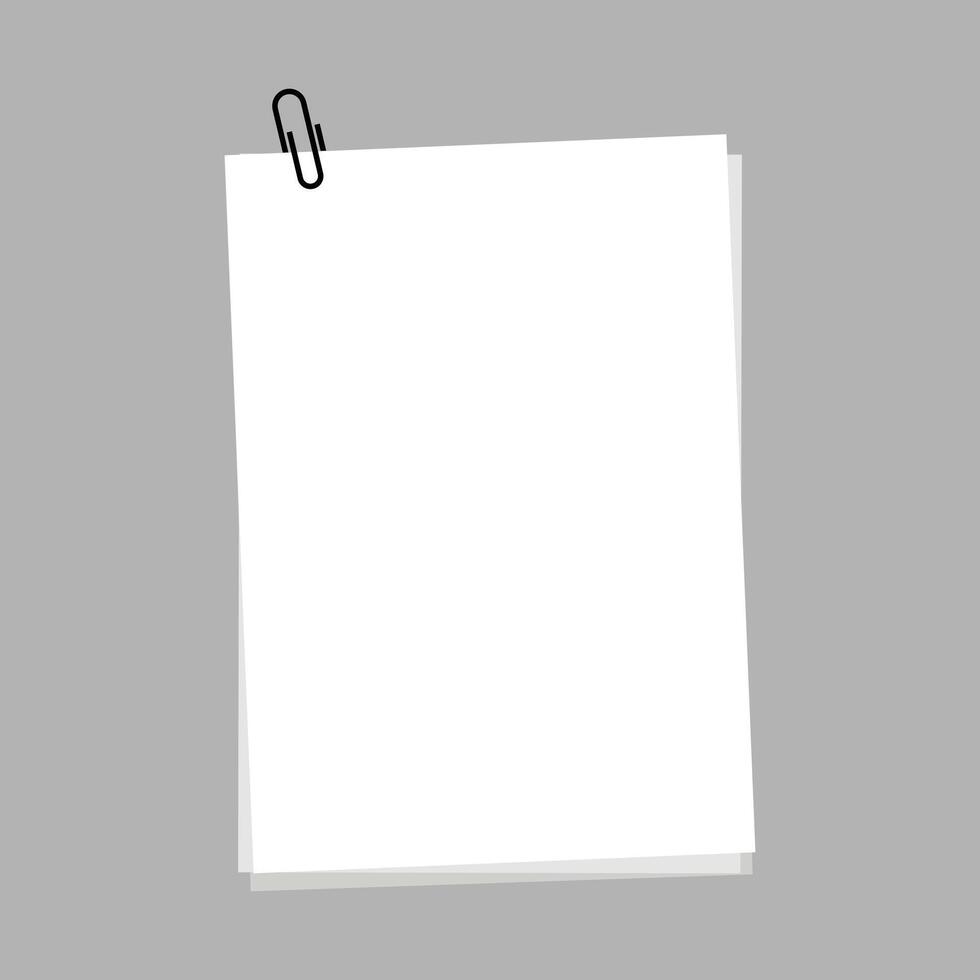 Blank Sheet of Paper with Clip vector