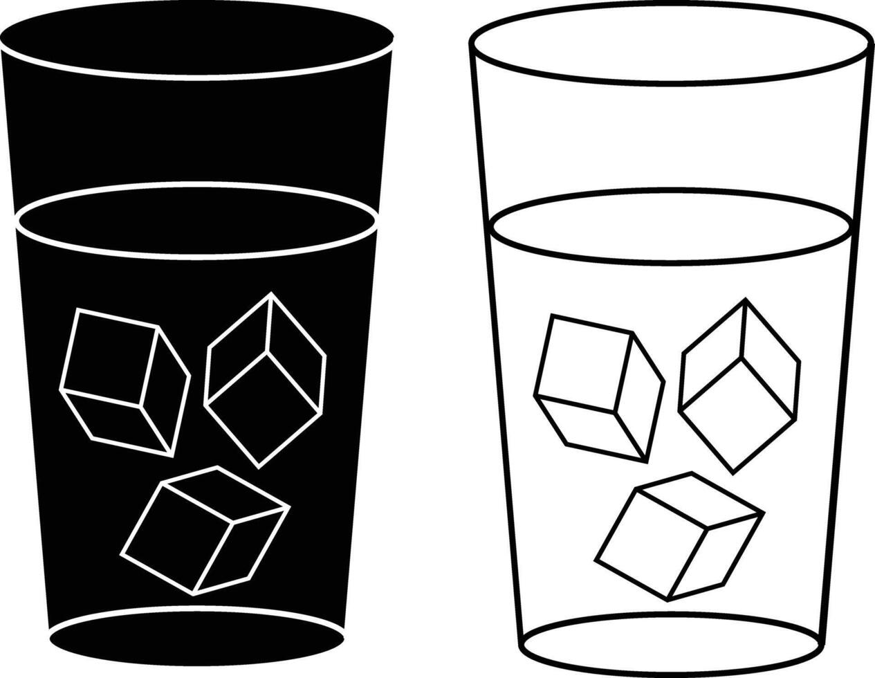 Glass of Ice Water Icon vector