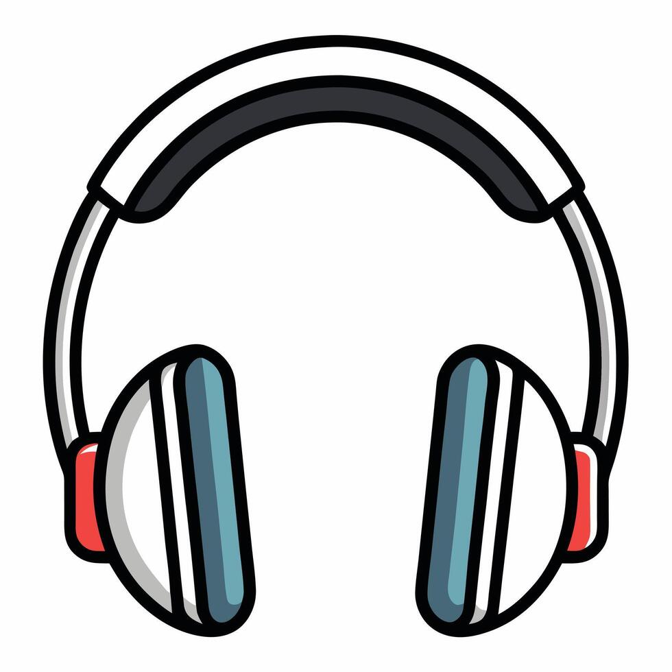 Stylish black outline dj headphones isolated on a white background vector