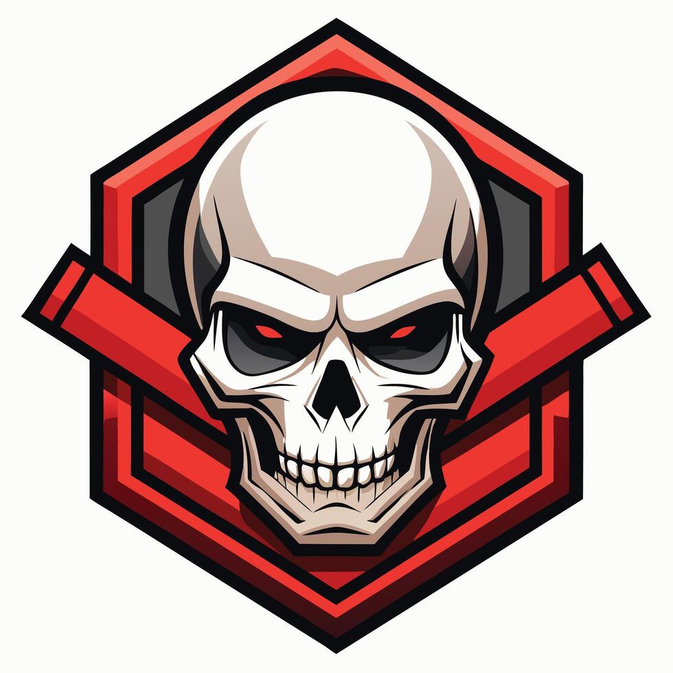 Skull and crossbones design with a bold, graphic outline vector