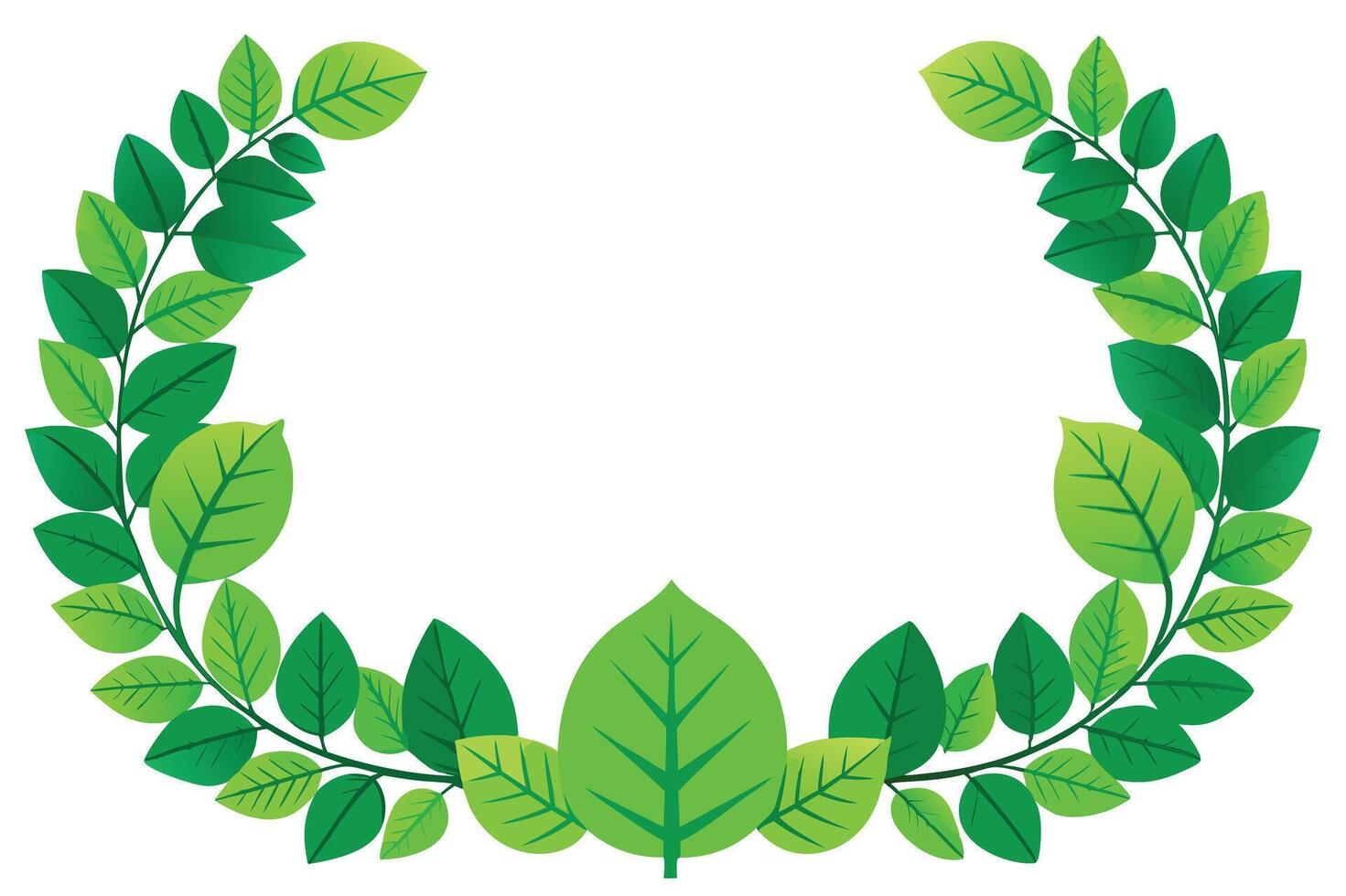 Leafy green border design for nature-themed projects vector
