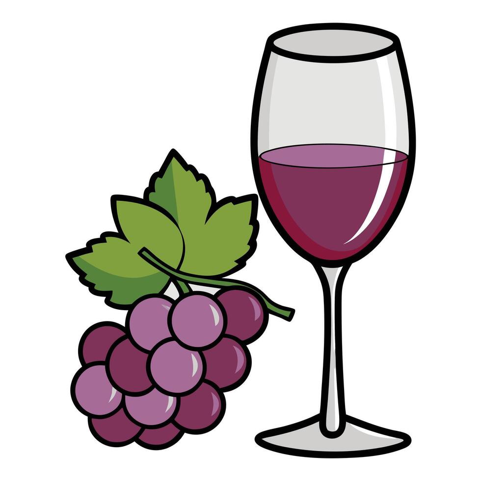 Enjoying a glass of red wine beside fresh grapes in a cozy setting vector