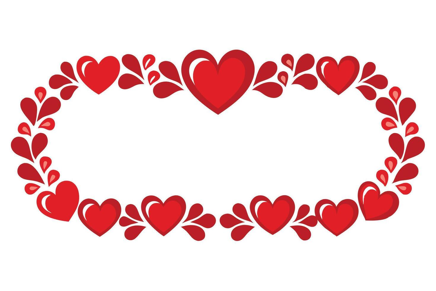 Hearts border design on a white background for decorative use vector