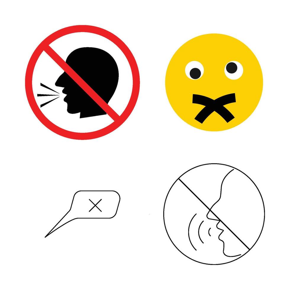 no talking icon vector