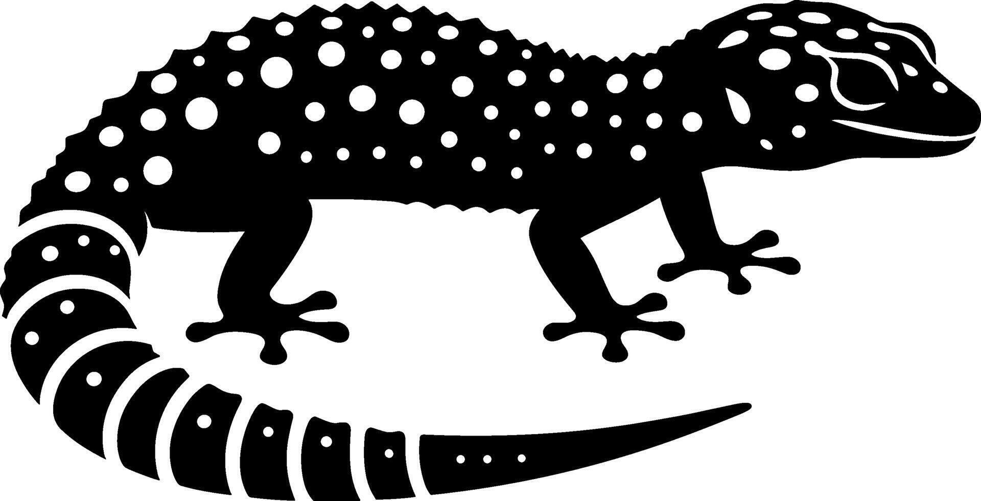 Minimalist Leopard Gecko Silhouette vector