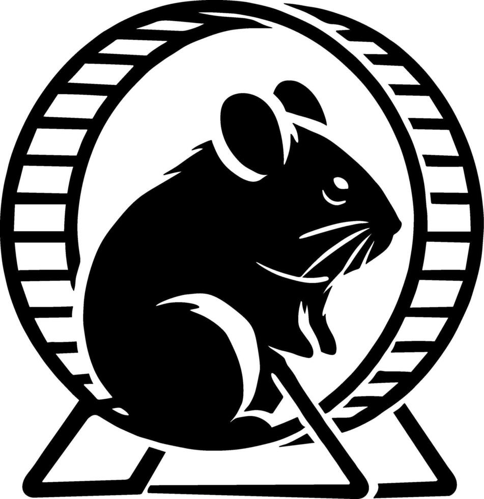 Adorable Hamster in a Wheel vector