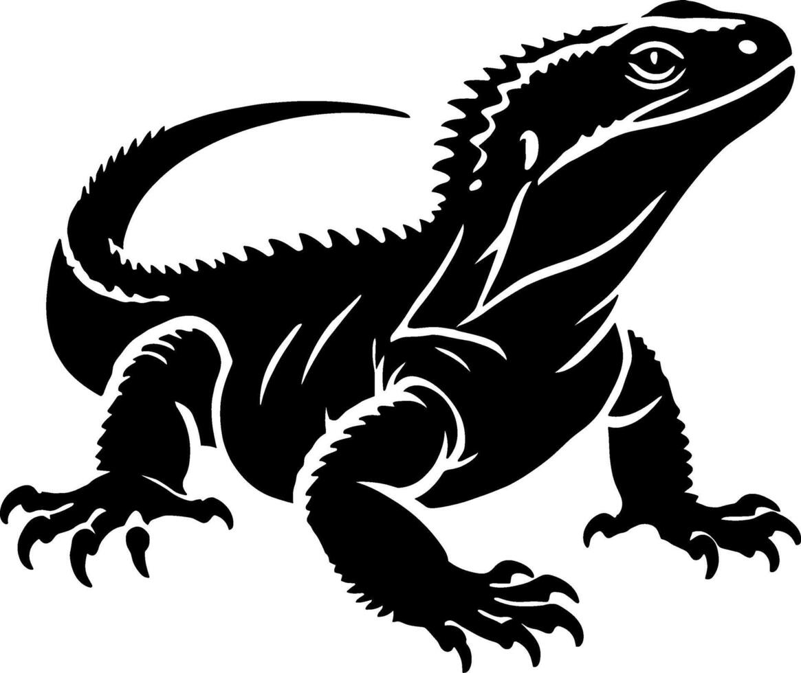 Tuatara Reptile Silhouette vector