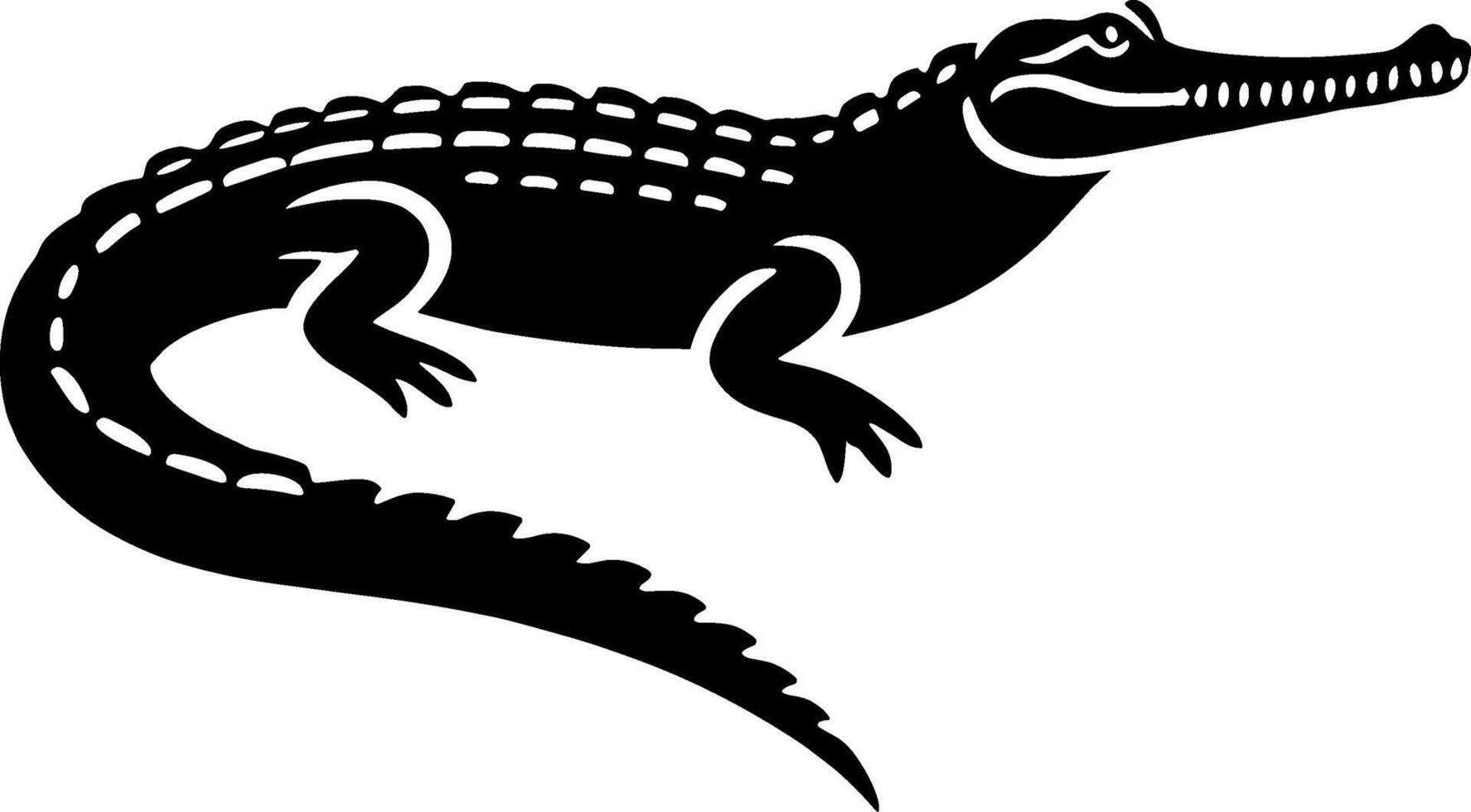 Minimalist Gharial Silhouette vector