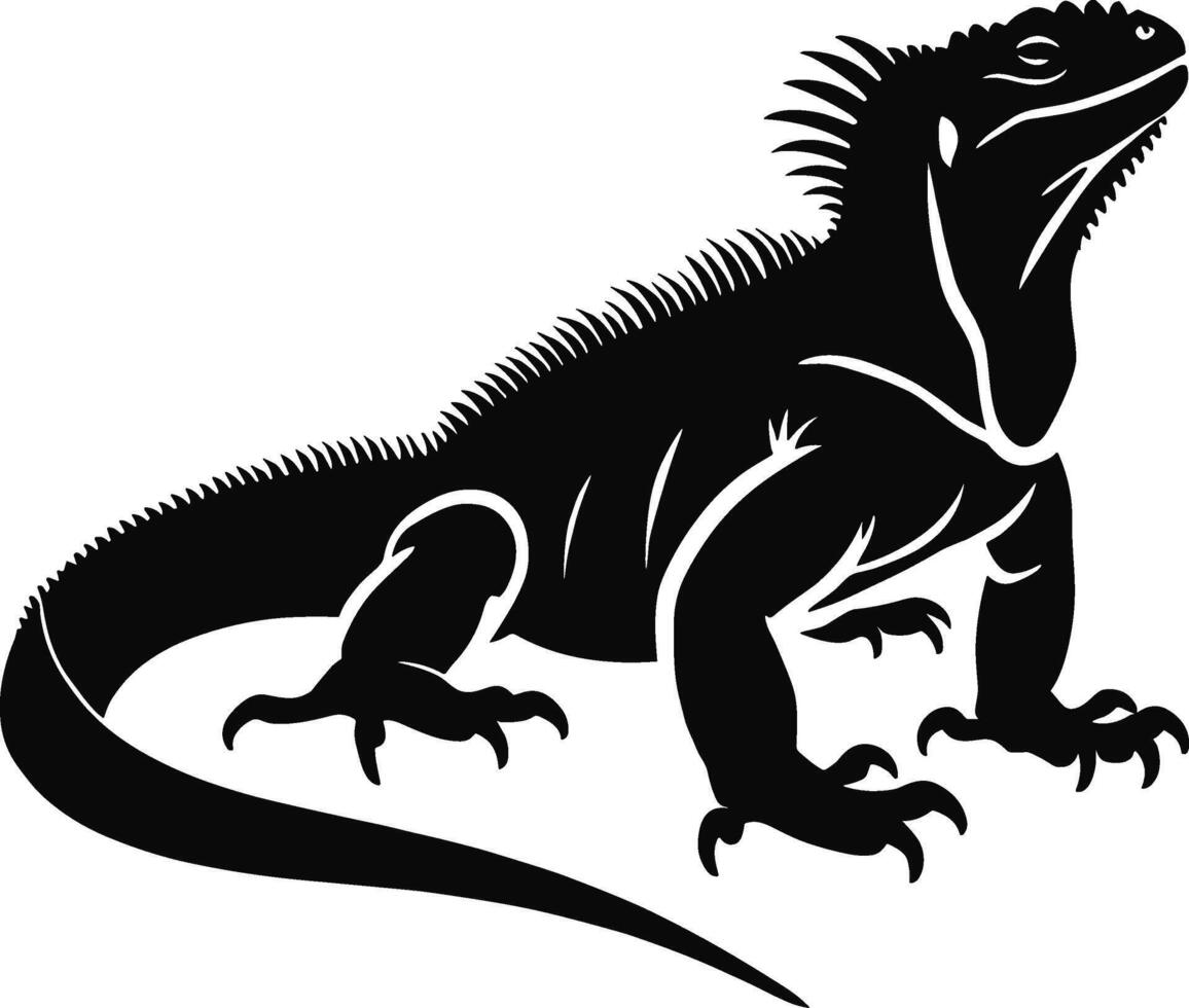 Minimalist Iguana Silhouette vector
