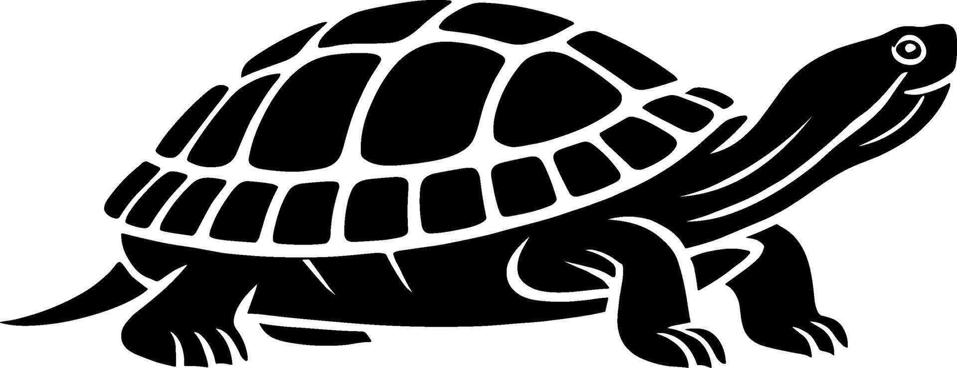 Minimalist Red-Eared Slider Turtle Silhouette vector