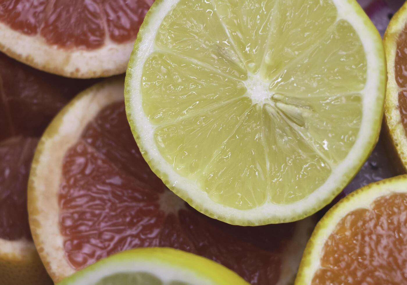 Sliced Orange,Grapefruit and Lemon photo