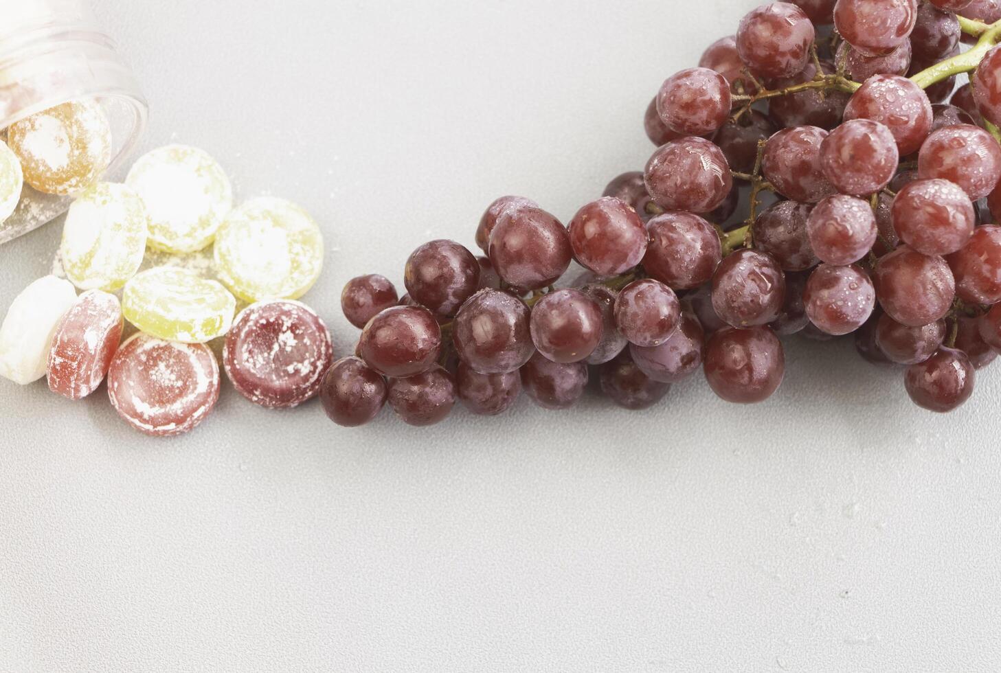 Group of Grape put on background photo