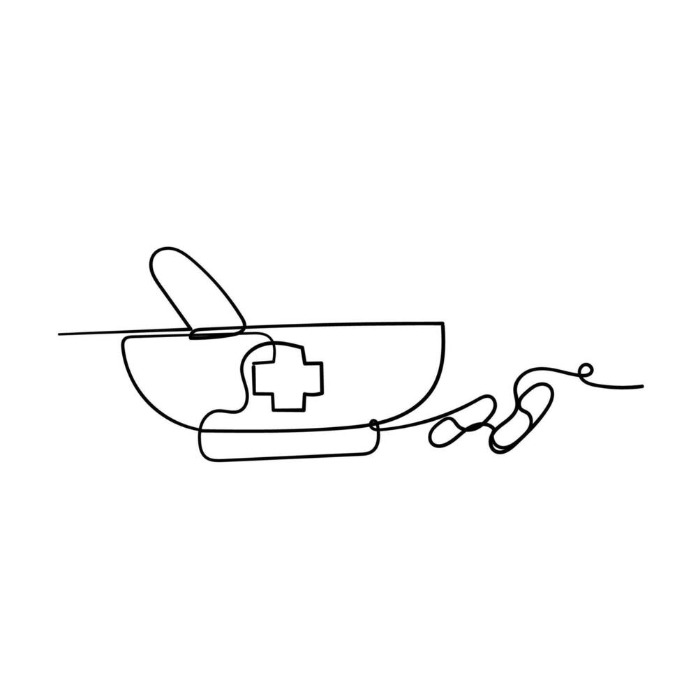 continuous line drawing of medical equipment vector