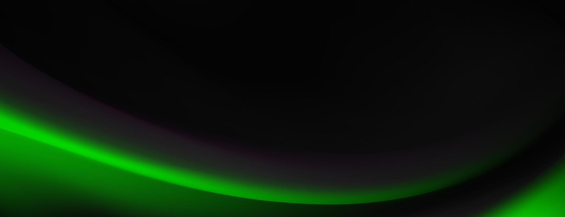 Abstract Dark Green Gradient Background, Smooth Curves, Digital Art, vector