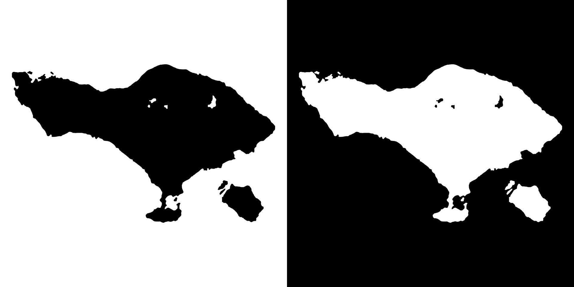 Bali island map silhouette. Black and white concept. vector