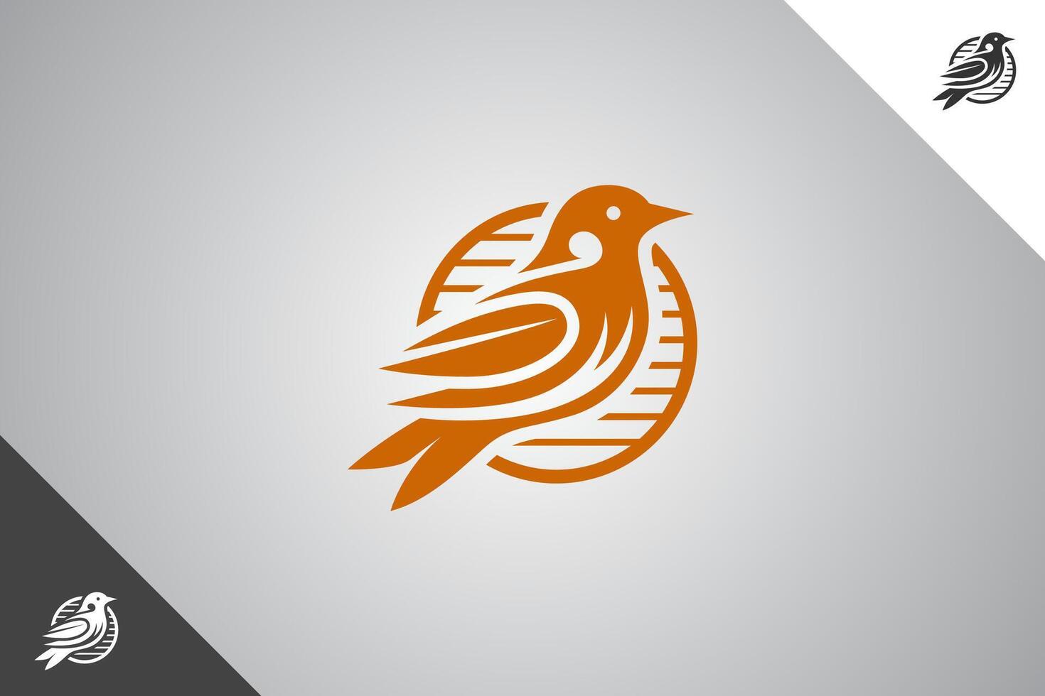 2 color options of Gold bird logo illustration for brand, merch, mark. Symbol and icon of bird. Eps 10. vector