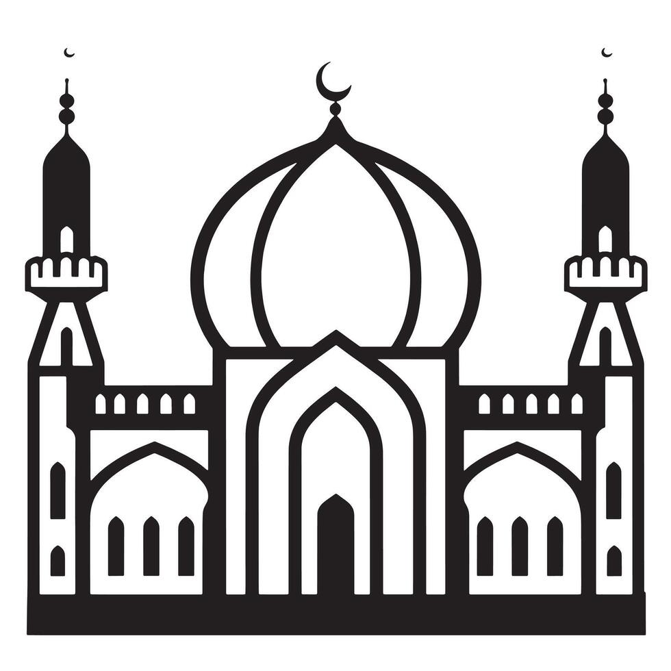 Prayer mosque design vector