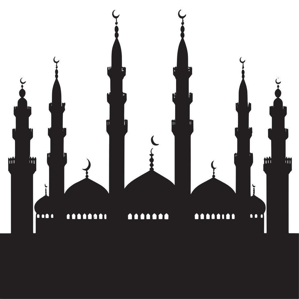 Big prayer mosque for Muslim vector