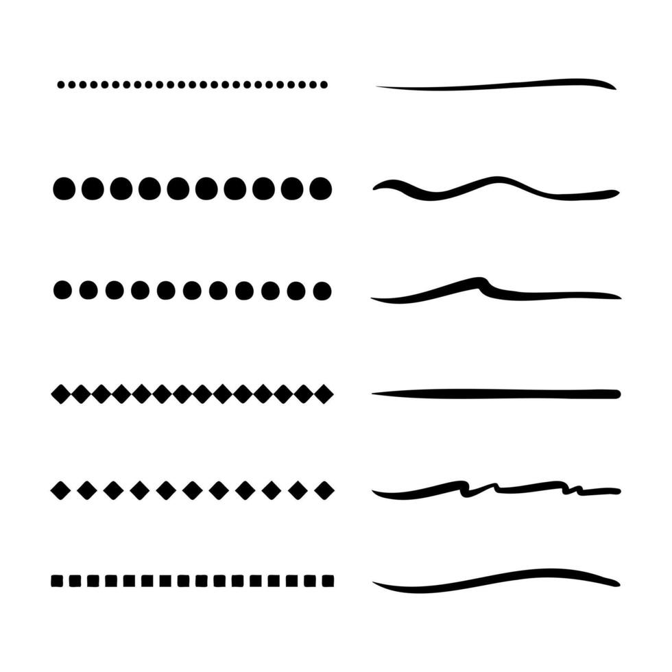 collection of underlines with various creative pareasis vector