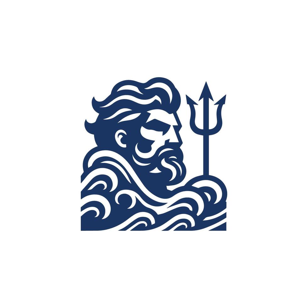 Poseidon wave logo vector
