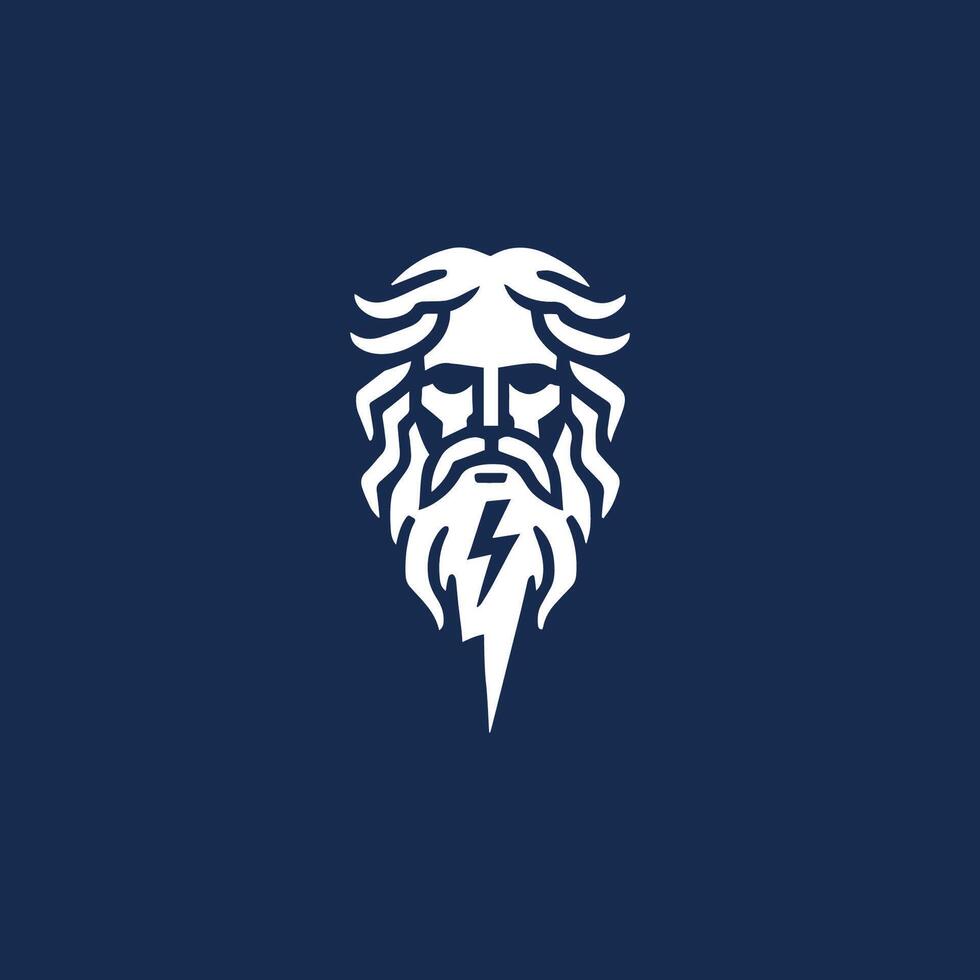 Lightning zeus god logo vector
