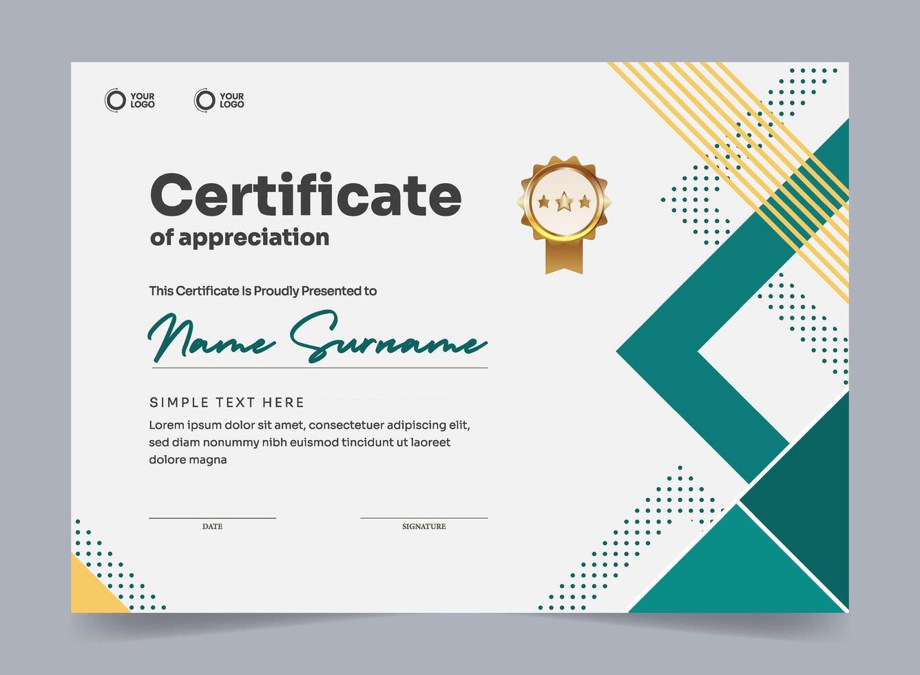Luxury modern certificate design template vector