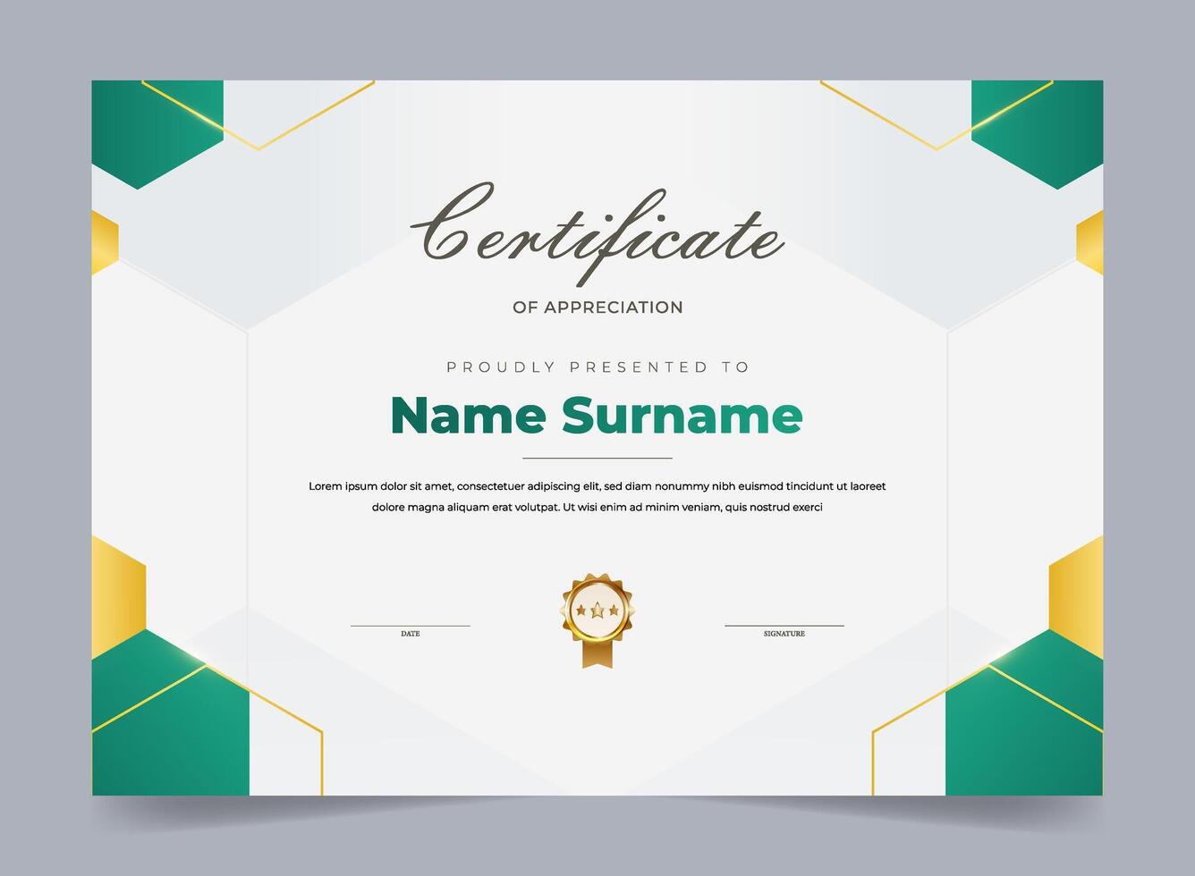 Luxury modern certificate design template vector