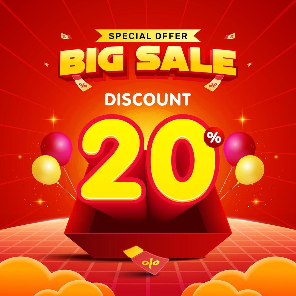 Big sale banner template design vector