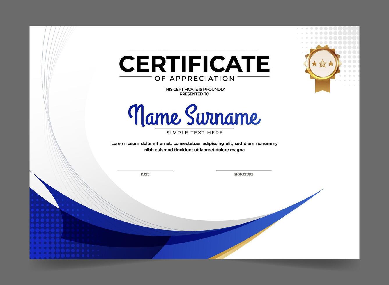 Simple and modern certificate design template vector