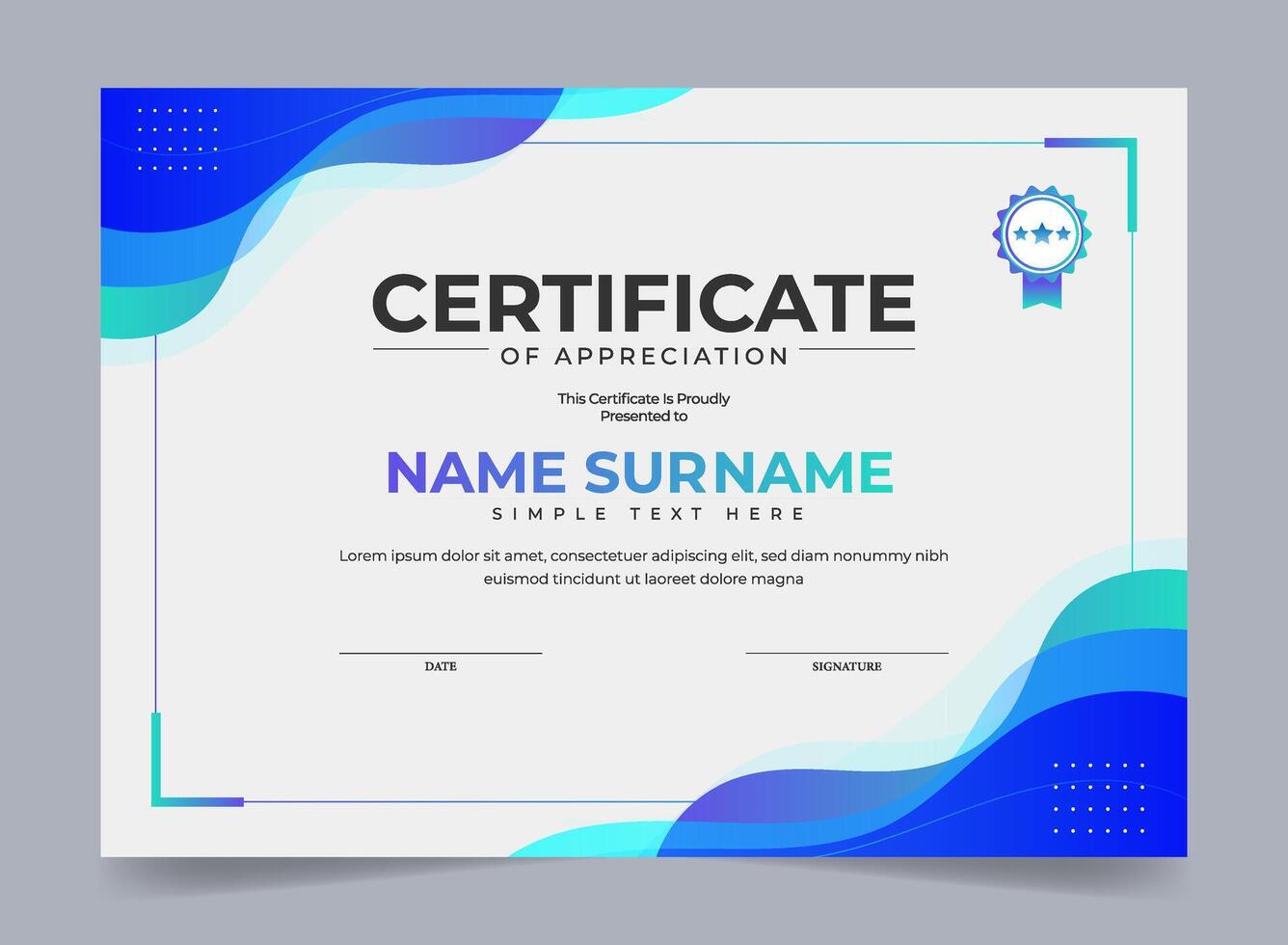 Elegant green certificate template vector