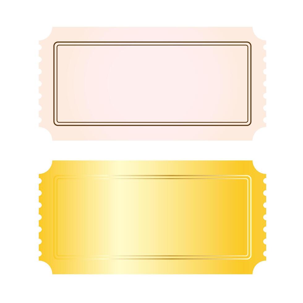 Ticket template. Vintage ticket. Gold ticket. Certificate. vector