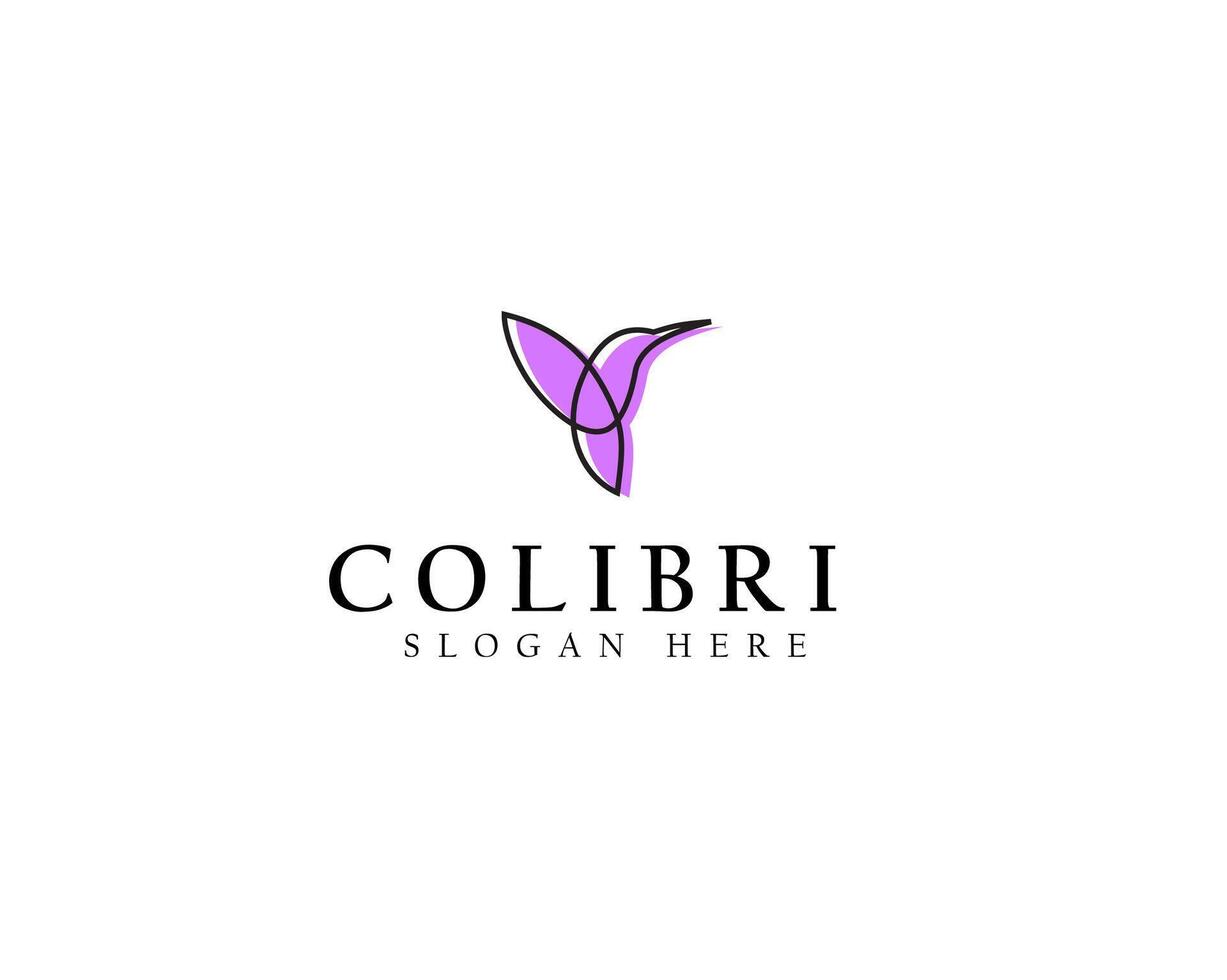 hummingbird colibri bird logo icon line abstract outline mono line illustration vector