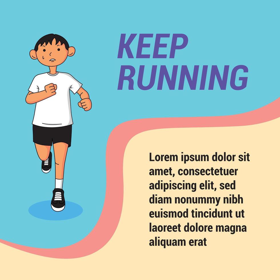 poster inviting you to run in the morning vector