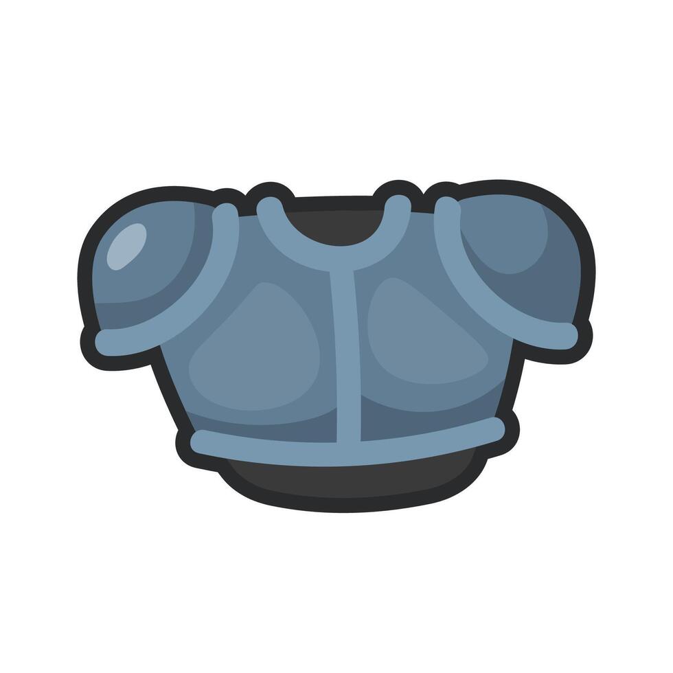 iron armor with outline in flat design. vector