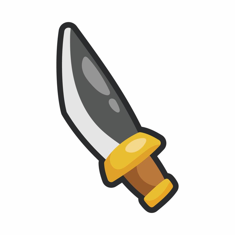 fantasy knife with outline in flat design vector