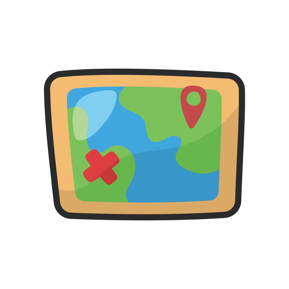 maps paper with outline in flat design vector