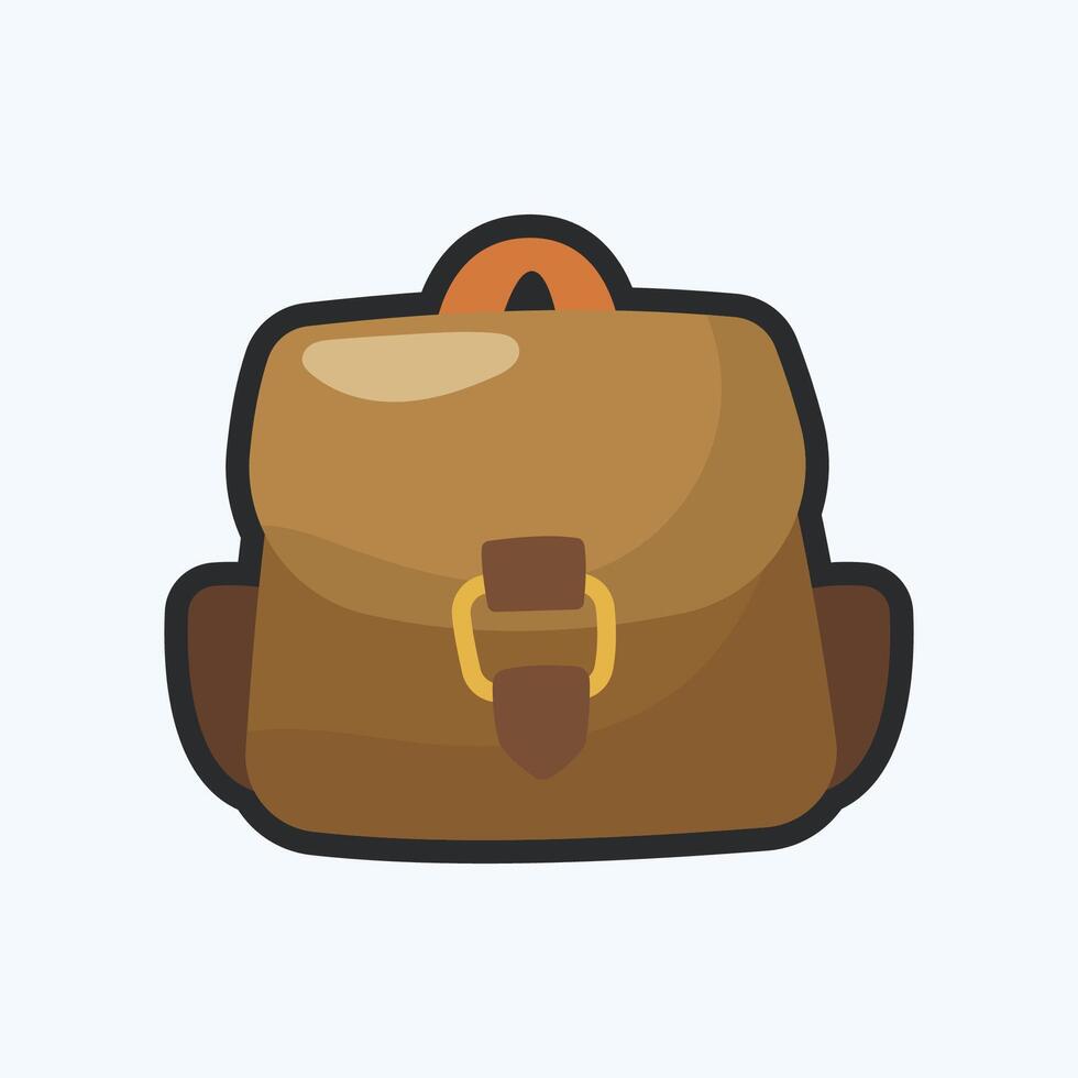 travel backpack with outline in flat design. vector