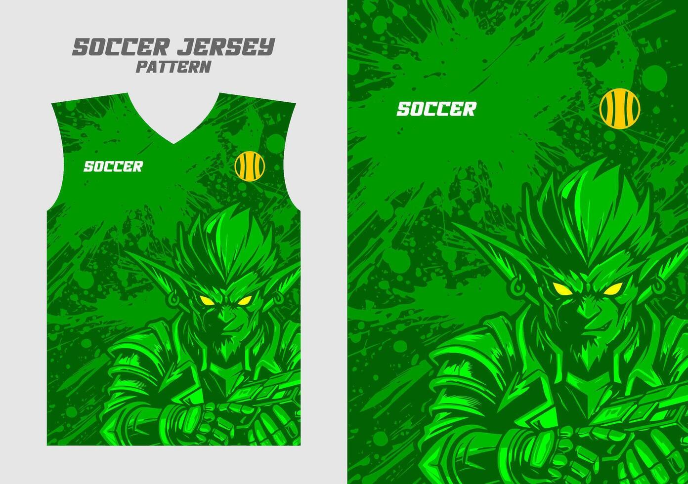 green jersey template with goblin vector