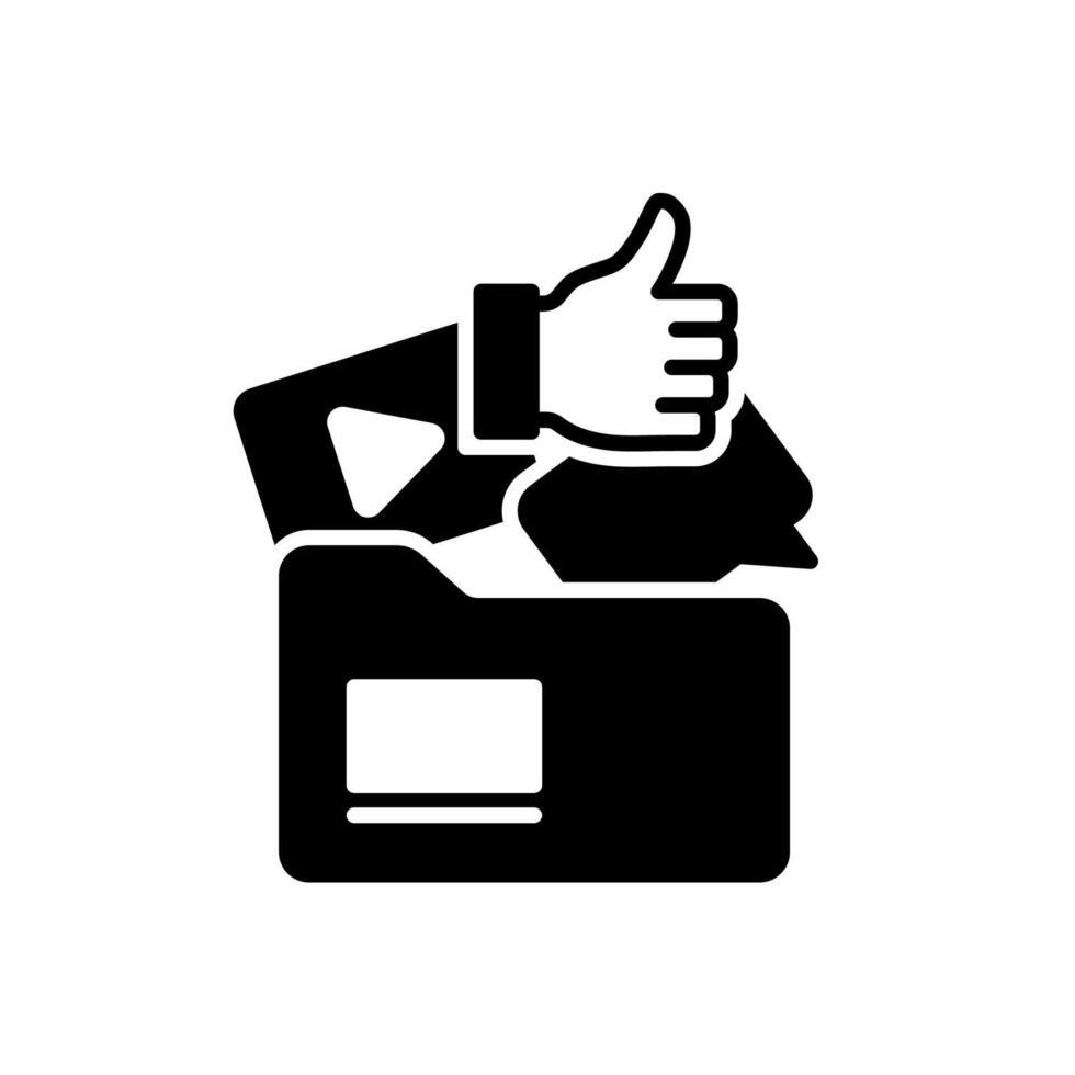 Content management icon with folder and social media vector