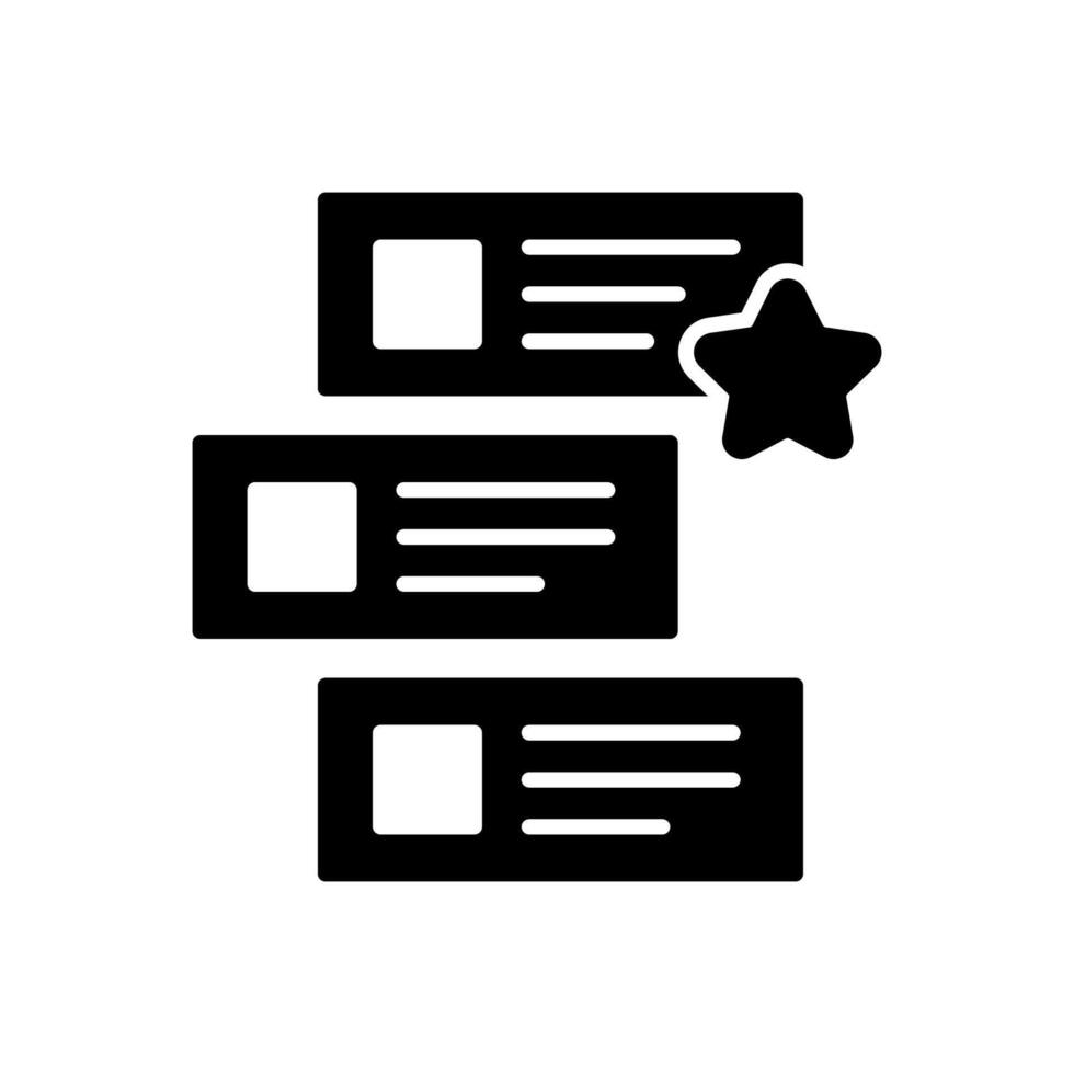 Priority icon with task cards and stars vector
