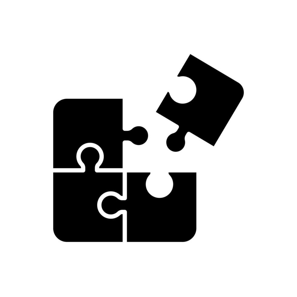 Jigsaw puzzle icon for creativity games vector
