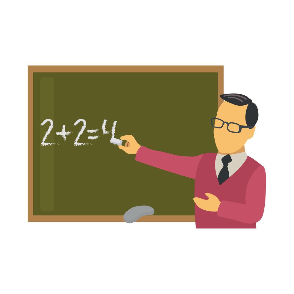 Mathematics teacher icon clipart avatar logotype isolated illustration vector
