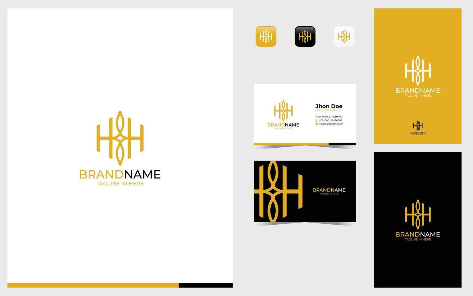 Letter H logo formed with simple and modern shape vector