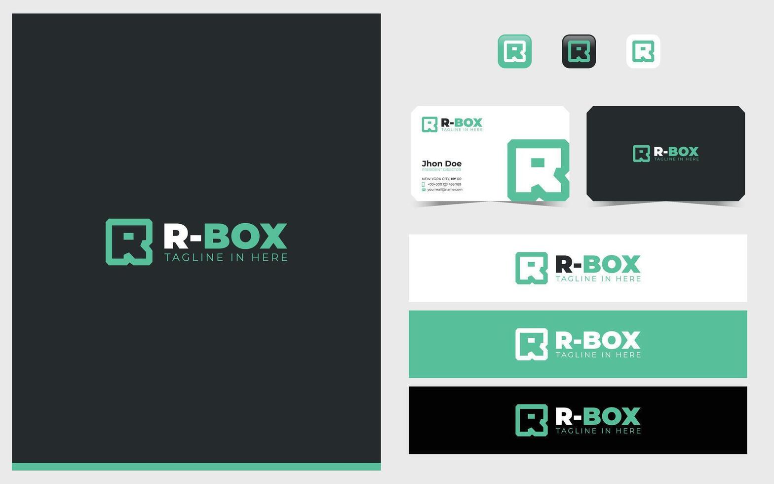 Lettermarks logo R formed in a simple and modern box shape vector