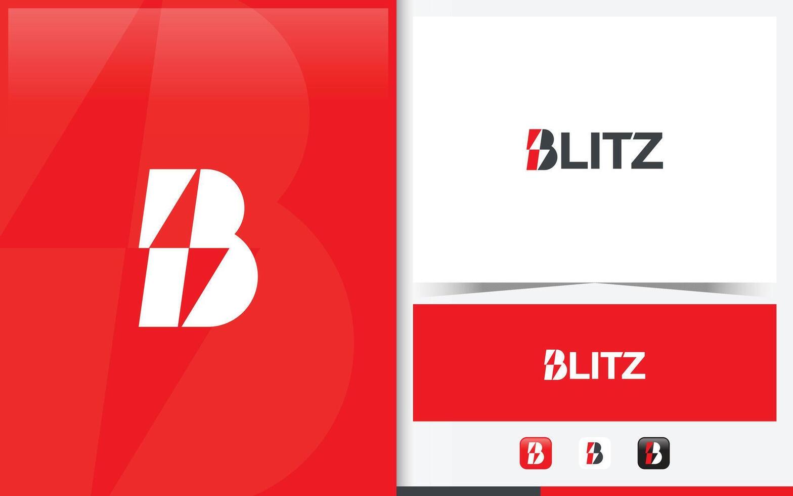 Letter B logo forming lighting symbol with modern shape vector