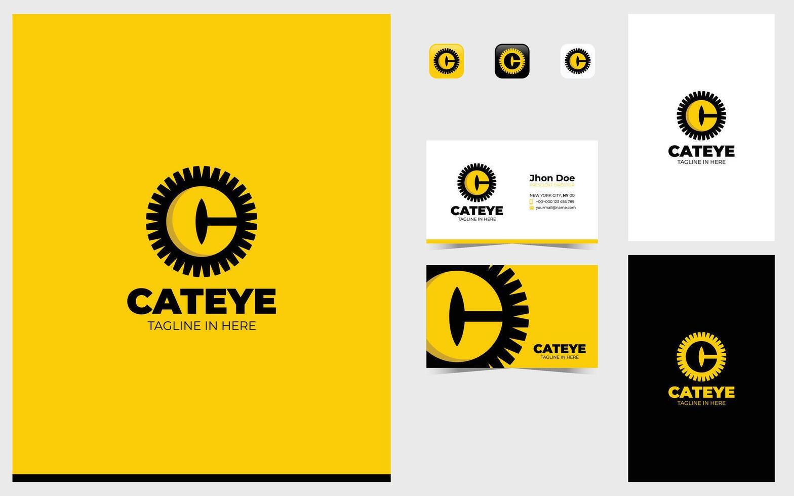 Lettermarks logo C forming cat eye that are staring sharply vector