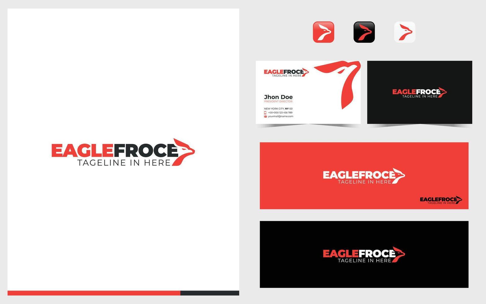 Eagle head logo formed in simple and modern shape vector