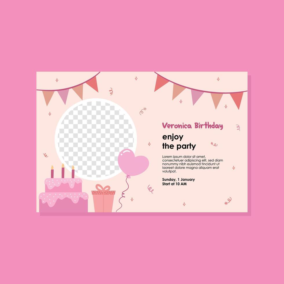 Birthday party invitation template background vector