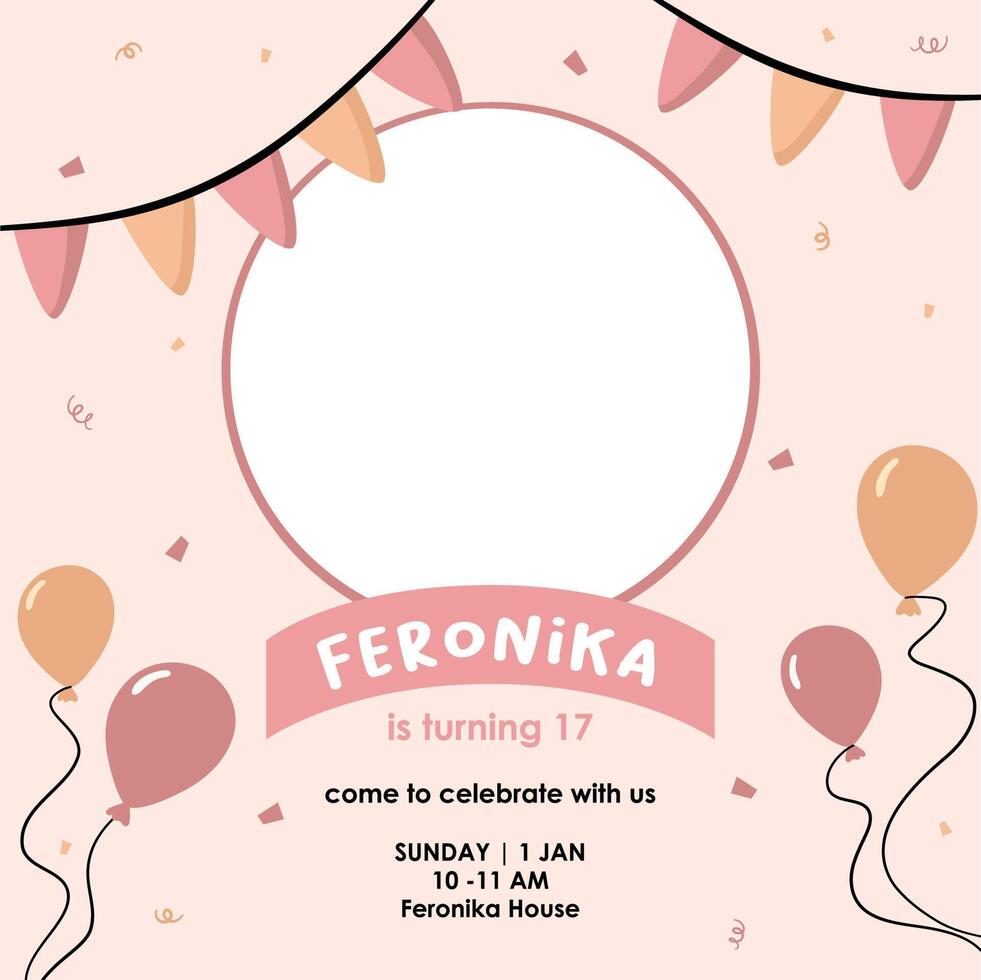 Pnik Birthday party Template design vector
